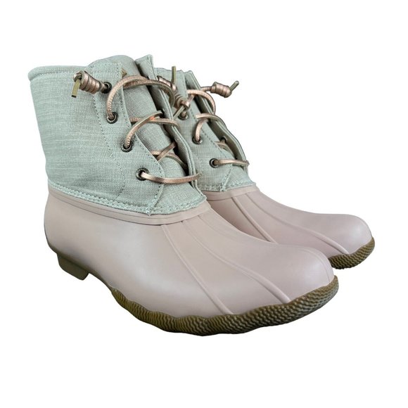 Sperry Top-Sider Saltwater Canvas Rose Oat Duck Boots Women's Sizes 6.5 - 8.5 - Picture 4 of 9